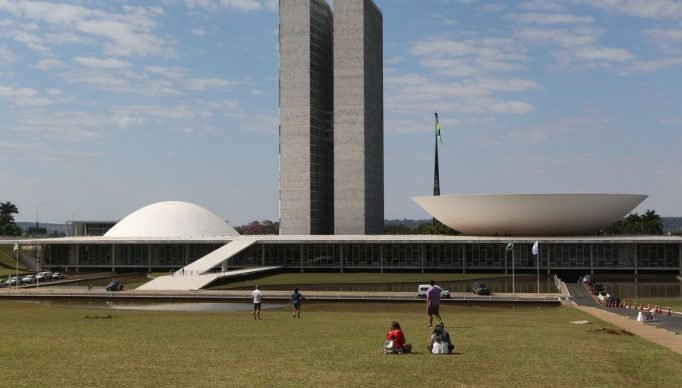 Palácio do Congresso Nacional na Esplanada dos Ministérios em Brasília