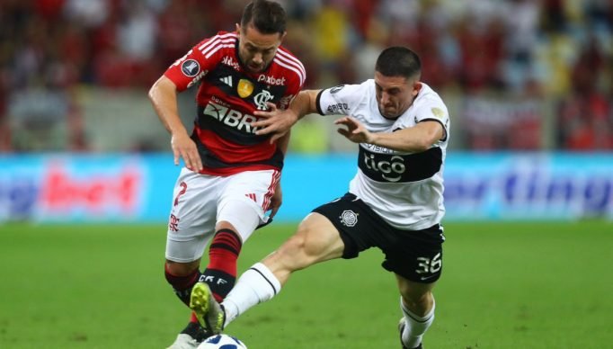 Jogo de futebol entre Flamengo e Olímpia Club na disputa pela taça Libertadores. Foto: Flamengo/ Twitter