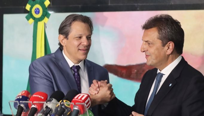 Brasília, (DF) - 28/08/2023  Entrevista coletiva dos ministros  do Brasil, e da Argentina, Fernando Haddad, e Economia da Argentina, Sergio Massa. Foto Valter Campanato/EBC.