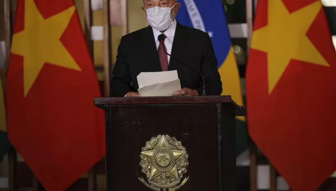 Brasília (DF) 25/09/2023 – O presidente Luiz Inácio Lula da Silva junto com o Primeiro Ministro da República Socialista do Vietnã, Pham Minh Chinh (Fora do quadro) durante declaração conjunta à imprensa, no Palácio do Itamaraty
Foto: Joédson Alves/Agência Brasil
