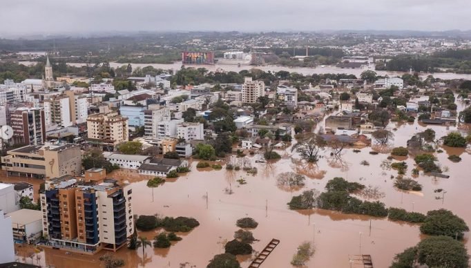 05/09/2023, Enchente do Rio Taquari na cidade de Lajeado (RS). Foto: marcelocaumors/Instagram