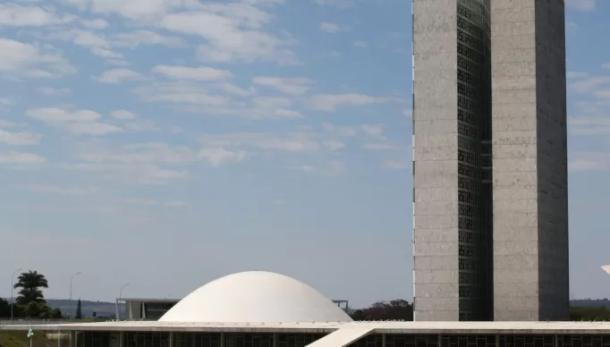 Palácio do Congresso Nacional na Esplanada dos Ministérios em Brasília