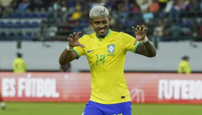 Brasil vence Colômbia no Pré-Olímpico com gols de Endrick e