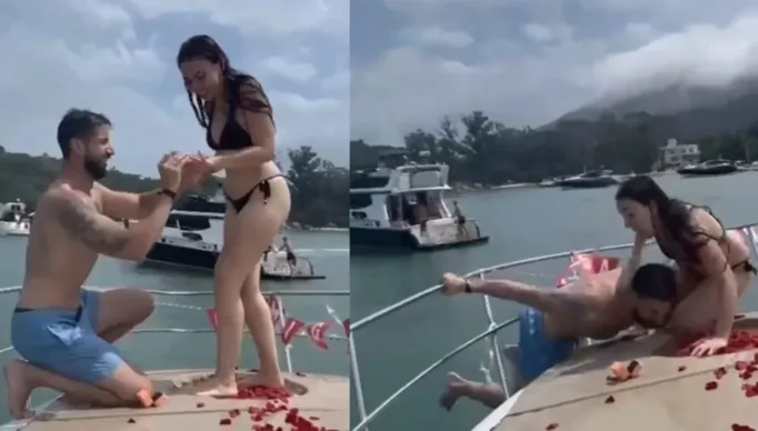 Noivo-cai-no-mar-apos-dar-anel-a-noiva